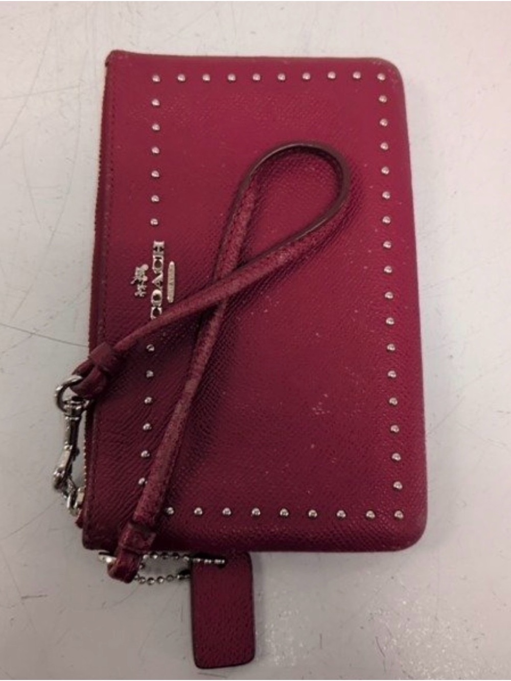Coach Fuchsia Studded Wristlet Wallet
